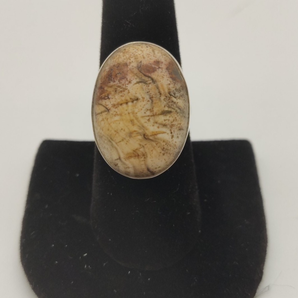 Jasper Stone Sterling Silver Ring